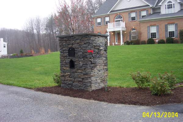 Stacked Stone Mailbox